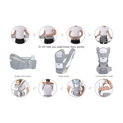 Portabebés Multifuncional con asiento de cadera